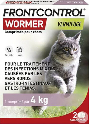 Boehringer Frontcontrol Wormer Chat 2 Comprimés
