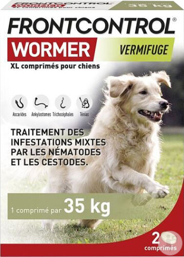 Boehringer Frontcontrol Wormer XL Chien 2 Comprimés