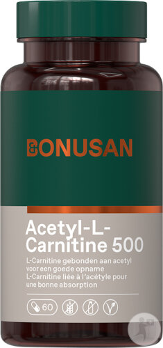 Bonusan Acetyl-L-Carnitine 500mg Complément Alimentaire 60 Gélules Végétales