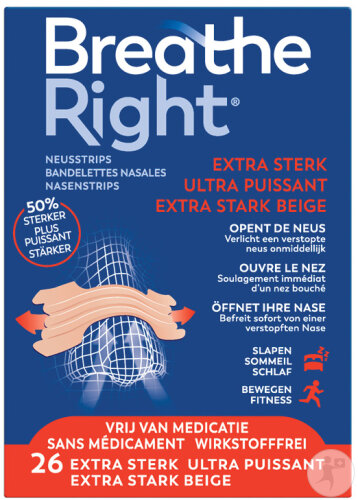 Breathe Right Bandelettes Nasales Ultra Puissant 26 Pièces