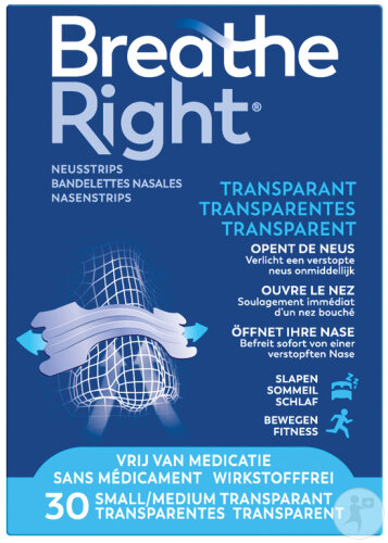 Breathe Right Clear Regular 30 Bandelettes Nasales
