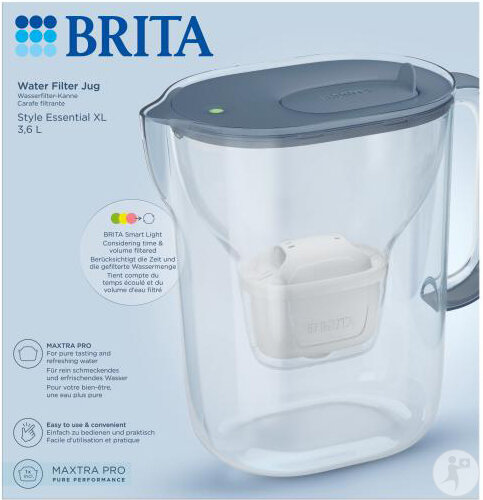 Brita Carafe Filtrante Style Essential XL Stone Blue 1 Pièce