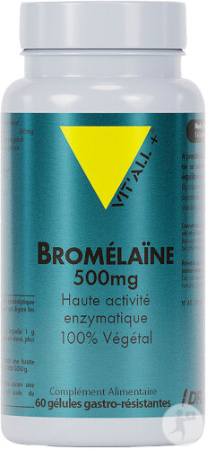 Vit'all+ Bromelaïne 500mg Haute Activité Enzymatique 60 Gélules Gastro-Résistantes