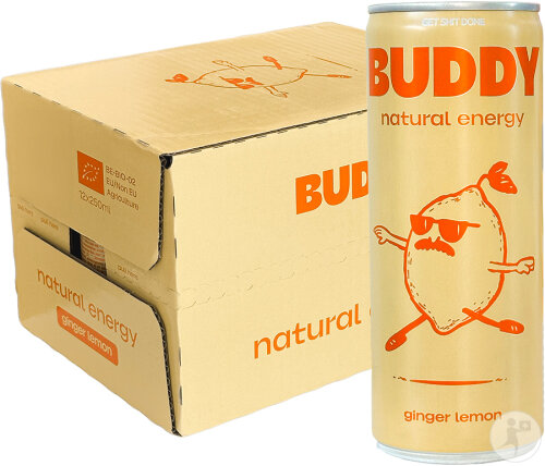 Buddy Boisson Énergisante Naturelle Citron Gingembre 12x250ml