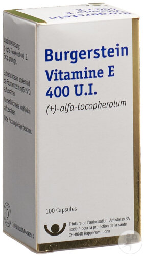 Burgerstein Vitamine E 400 U.I. Capsules Molles 100 Pièces