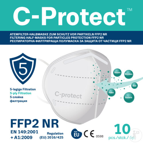 C-Protect Masque FFP2 Auriculaire Blanc Boîte 10 Pièces