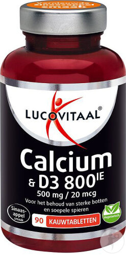 Lucovitaal Calcium 500mg + D3 20mcg 90 Comprimés À Croquer