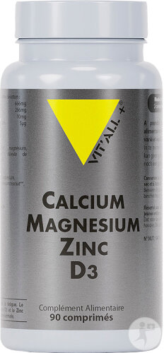 Vit'all+ Calcium Magnésium Zinc D3 90 Comprimés