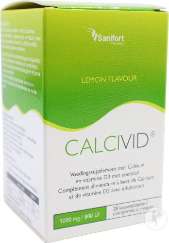 Calcivid 1000mg/800UI Goût Citron 28 Comprimés À Croquer
