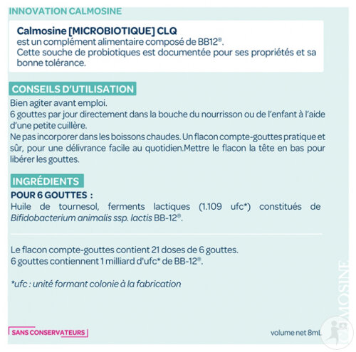 Calmosine Microbiotique CLQ Dès La Naissance Flacon Compte-Gouttes 8ml-5
