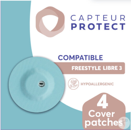 Capteur Protect Patches Bleu Cover Freestyle Libre 3 4 Pièces