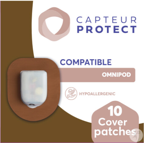 Capteur Protect Patches Marron Cover Omnipod 10 Pièces