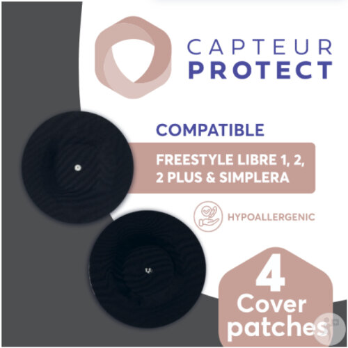 Capteur Protect Patches Noir Cover Freestyle Libre 2/2+ Simplera 4 Pièces