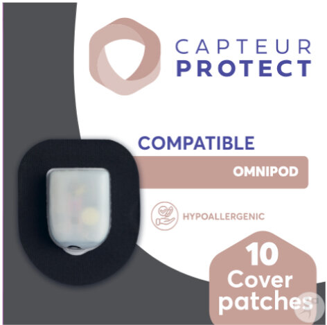 Capteur Protect Patches Noir Cover Omnipod 10 Pièces