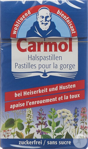 Carmol Pastilles Pour La Gorge Sans Sucre 45g