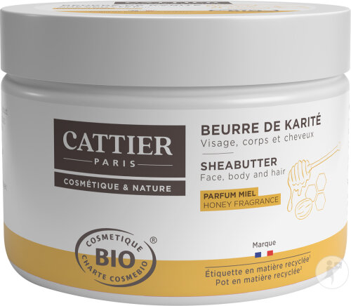Cattier Beurre De Karité Visage/Corps/Cheveux Parfum Miel Bio Pot 100g