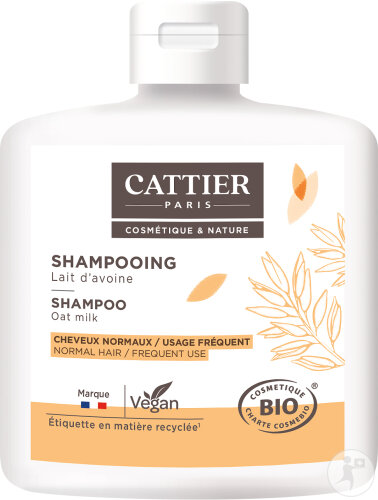 Cattier Shampoing Lait D'Avoine Usage Fréquent Bio Flacon 250ml