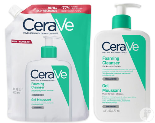 CeraVe Bundle Gel Moussant 473ml + Gel Moussant Éco-Recharge 473ml