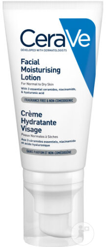 CeraVe Crème Hydratante Visage Avec Niacinamide Peaux Normales À Sèches Sans Parfum Tube 52ml