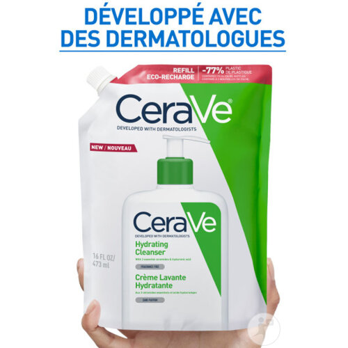 CeraVe Crème Lavante Hydratante Recharge Pour Peaux Normales À Sèches  473ml-3