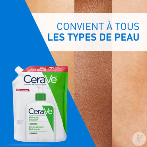 CeraVe Crème Lavante Hydratante Recharge Pour Peaux Normales À Sèches  473ml-5