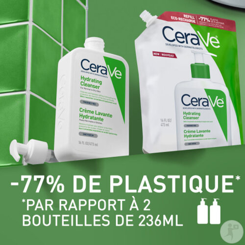 CeraVe Crème Lavante Hydratante Recharge Pour Peaux Normales À Sèches  473ml-7