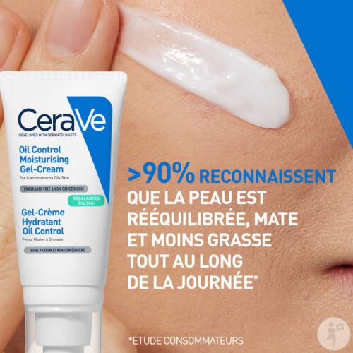 CeraVe Oil Control Gel-Crème Hydratant Peaux Mixtes À Grasses 52ml-8