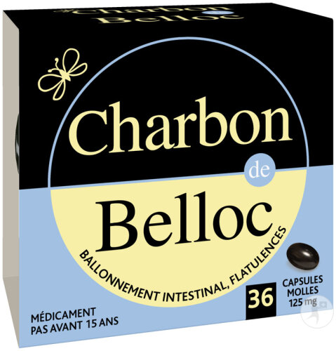 Superdiet Charbon De Belloc Ballonnement Intestinal Et Flatulences 36 Capsules Molles-2