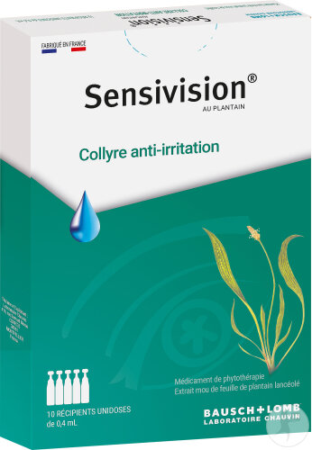 Chauvin Sensivision Au Plantain Gouttes Oculaires Anti-Irritation Unidoses 10x0,4ml