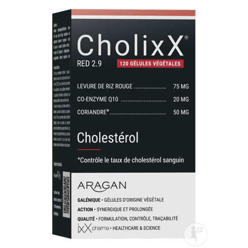 ixX Pharma CholixX Red 2,9 Levure De Riz Rouge CoQ10 & Vitamines B9-B12 120 Gélules-2