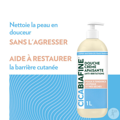 Cicabiafine Crème Douche Anti-Irritations Peaux Très Sèches Flacon Pompe 1l-4