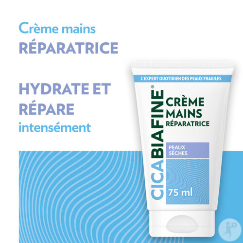 Cicabiafine Crème Mains Réparatrice Soin Intense Peaux Sèches Tube 75ml-4