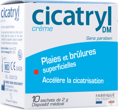 Cicatryl DM Crème Plaies Et Écorchures Superficielles Sachets 10x2g