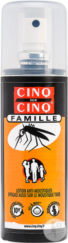 Cinq Sur Cinq Famille Lotion Anti-Moustiques Spray 100ml Nouvelle Formule