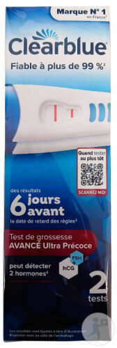 Clearblue Test De Grossesse Ultra Précoce Avancé 2 Pièces
