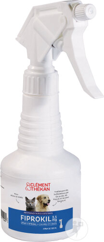 Clément Thékan Fiprokil Spray Anti-Puces Anti-Tiques Chiens Et Chats 500ml