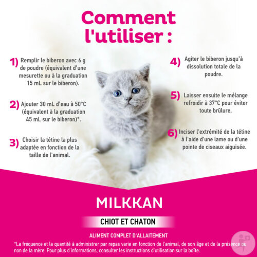 Clément Thékan Lait En Poudre Milkkan Allaitement Des Chiots Et Chatons 400g-4