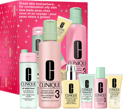 Clinique Coffret Great Skin Everywhere Pour Peaux Grasses Mixtes 6 Produits