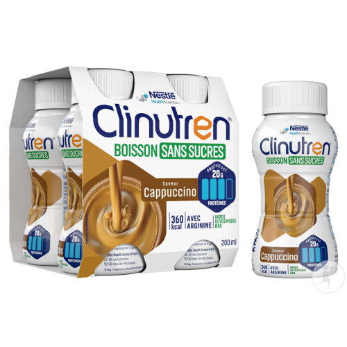 Clinutren Boisson Sans Sucres Cappuccino 4x200ml-2
