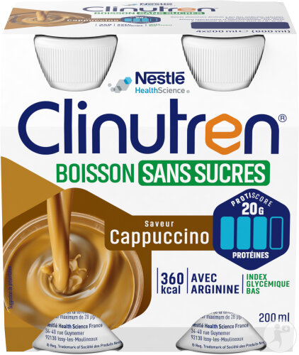 Clinutren Boisson Sans Sucres Cappuccino 4x200ml