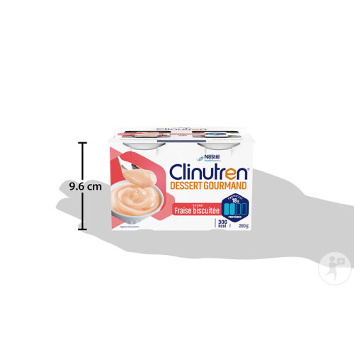 Clinutren Dessert Gourmand 300kcal Fraise Biscuitée 4x200g-3