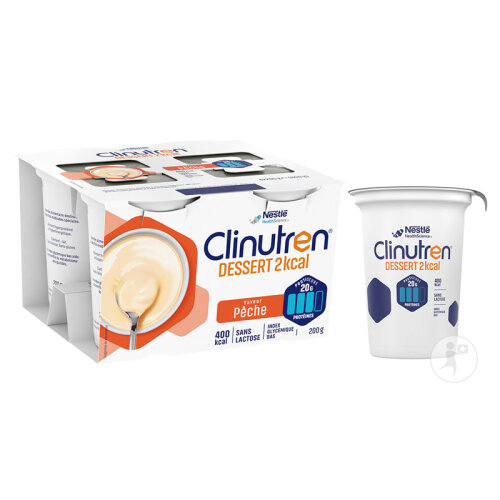 Clinutren Dessert Nutrim 400kcal Pêche 4x200g-2