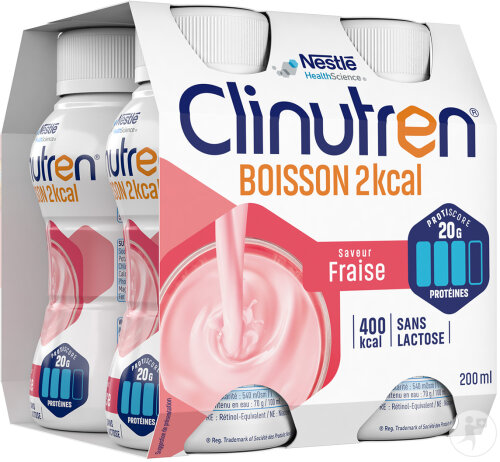 Clinutren Nutrim Boisson 2kcal Saveur Fraise 4x200ml