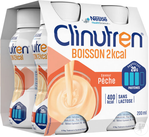Clinutren Nutrim Boisson 2kcal Saveur Pêche 4x200ml