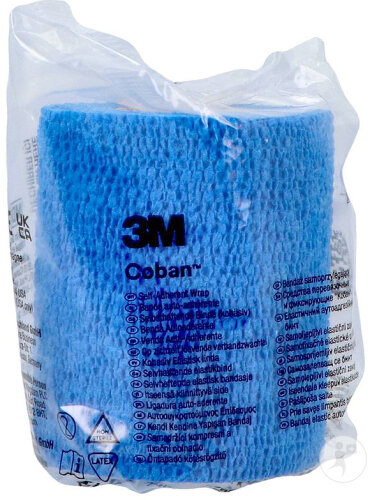 3M Coban Bande Cohésive Bleue 5cmx4,5m 1 Pièce (1583B)