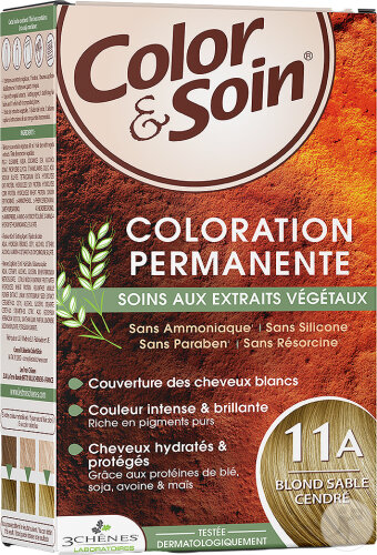 Color & Soin Coloration Permanente Aux Extraits Végétaux 11A Blond Sable Cendré 1 Kit