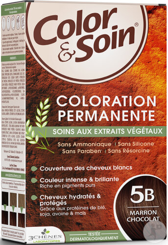 Color & Soin Coloration Permanente Aux Extraits Végétaux 5B Marron Chocolat 1 Kit