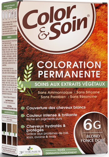 Color & Soin Coloration Permanente Aux Extraits Végétaux 6G Blond Foncé Doré 1 Kit