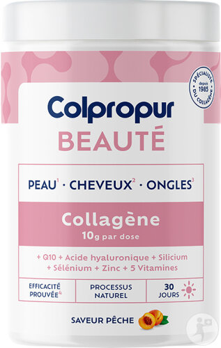 Colpropur Skin Care Collagène Naturel Et Bioactif Peaux-Cheveux-Ongles Saveur Pêche Pot 321g