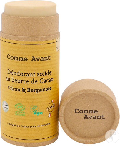 Comme Avant Déodorant Solide Au Beurre De Cacao Citron Et Bergarmote 60g